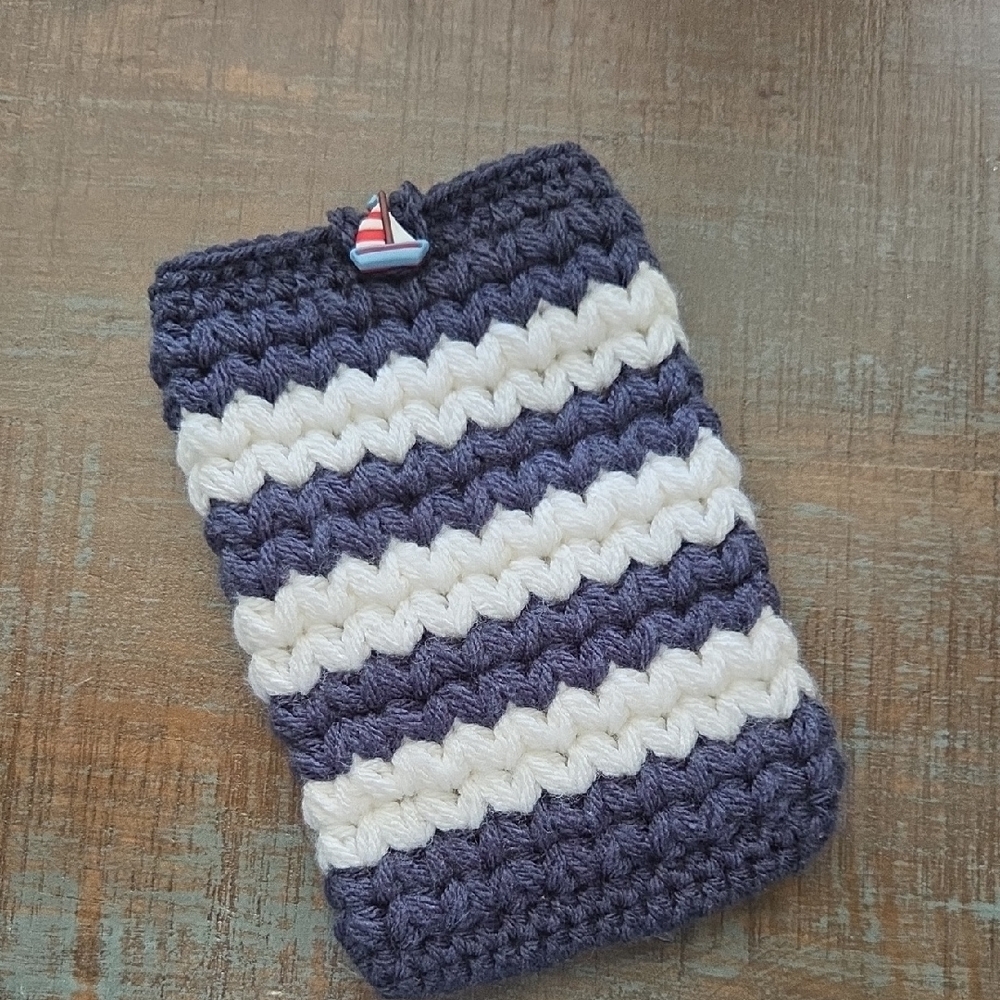 Striped Crochet Book Ipad Kindle Small Sleeve Cover Case